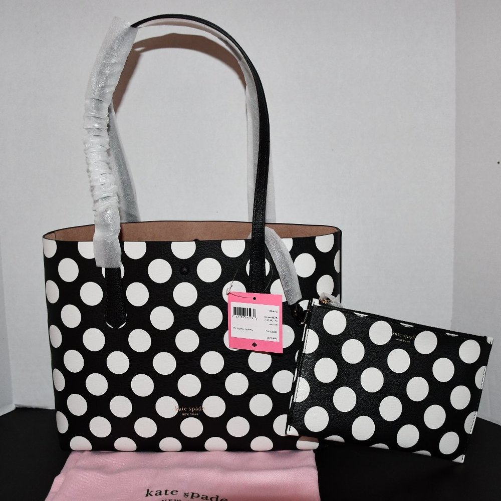 Kate Spade  Molly Bikini Dot SMALL Tote Bag in BLK